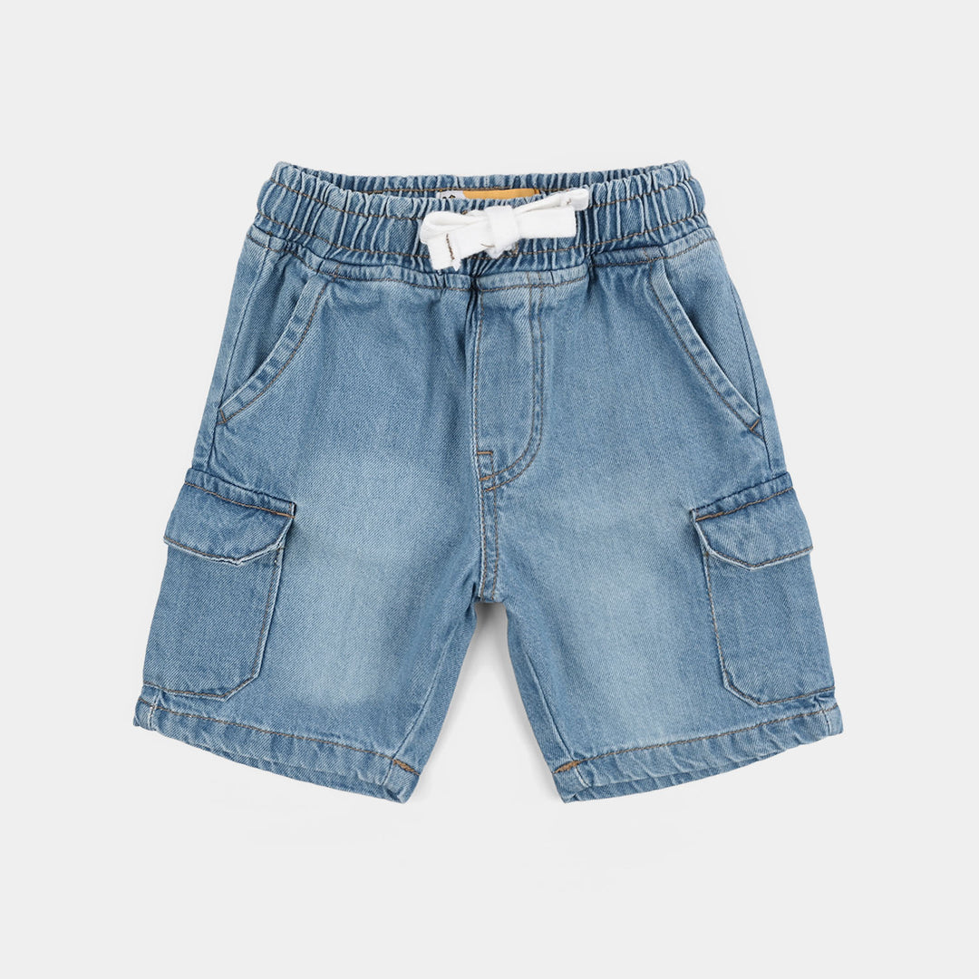 Boys Denim rigid Shorts Light Cargo-Ice Blue