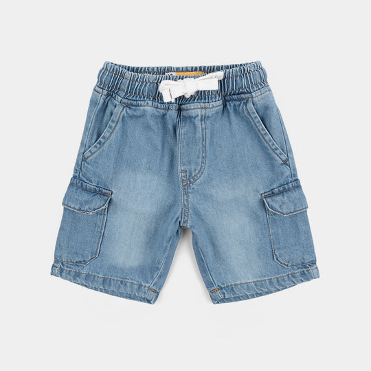 Boys Denim rigid Shorts Light Cargo-Ice Blue