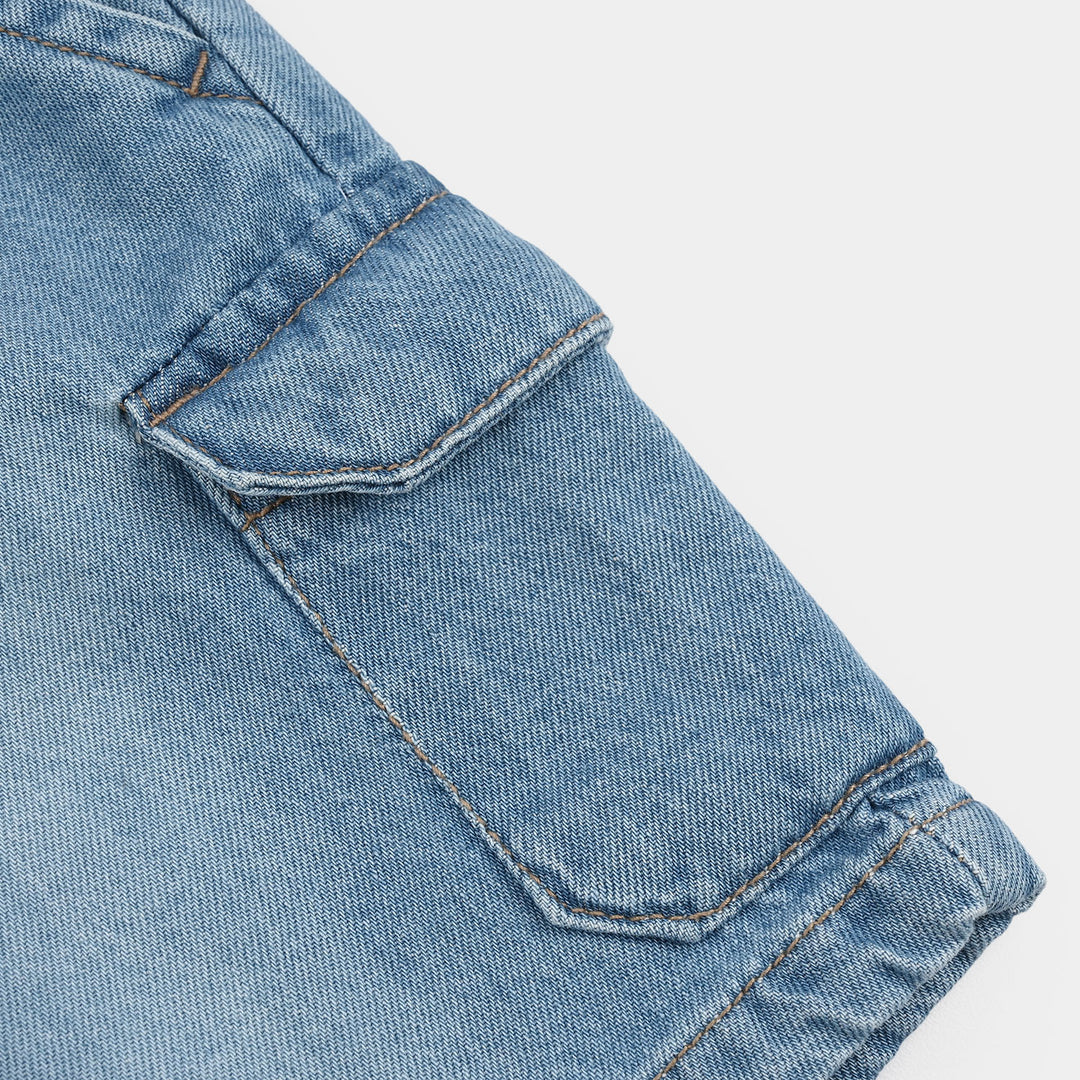Boys Denim rigid Shorts Light Cargo-Ice Blue