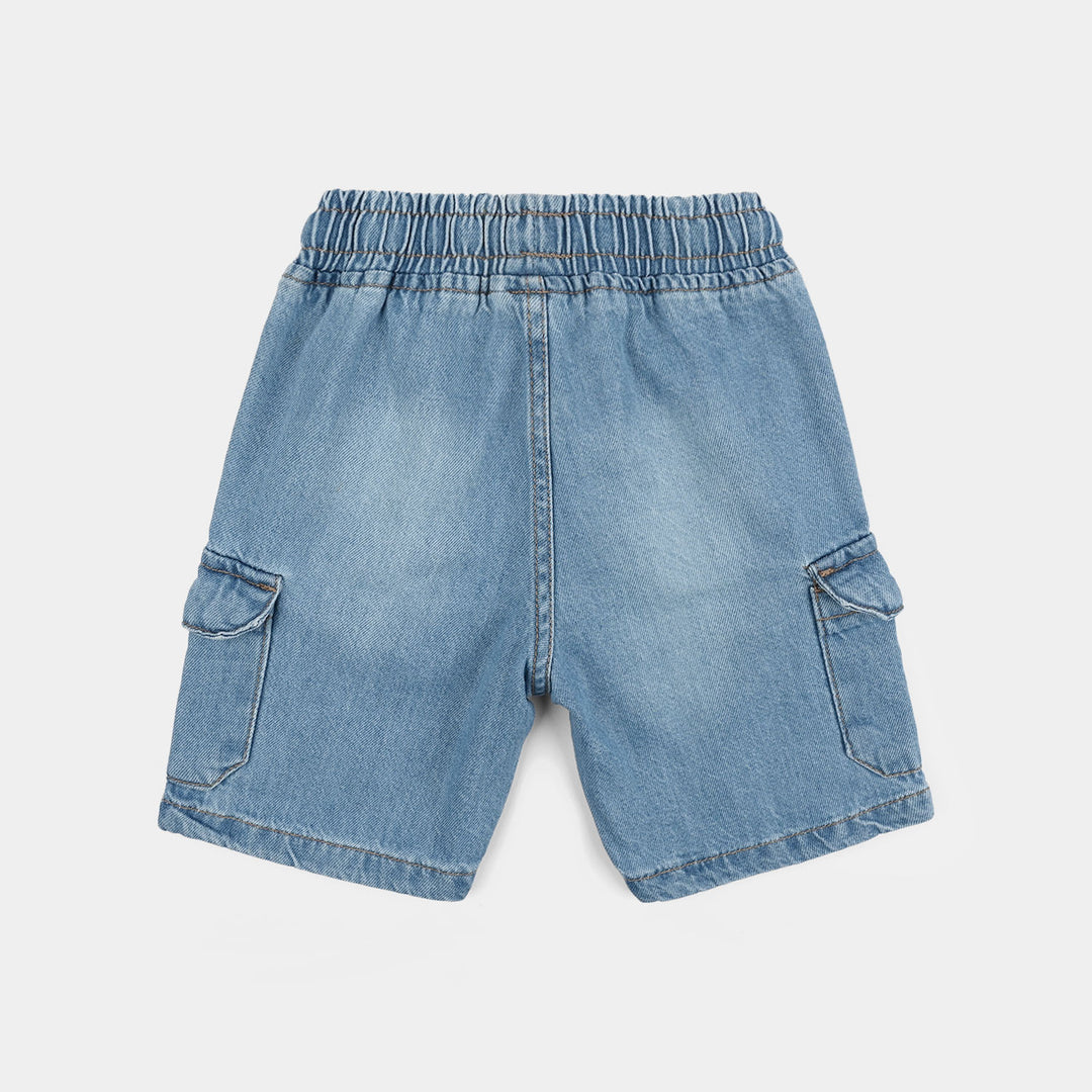 Boys Denim rigid Shorts Light Cargo-Ice Blue