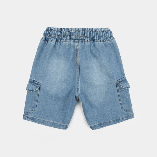 Boys Denim rigid Shorts Light Cargo-Ice Blue