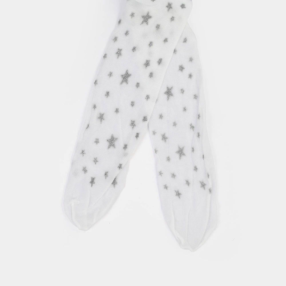 Girls Leggings (Star) - White