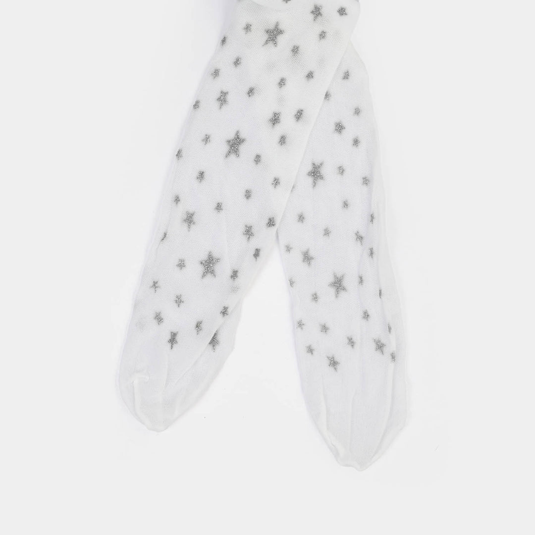 Girls Leggings (Star) - White