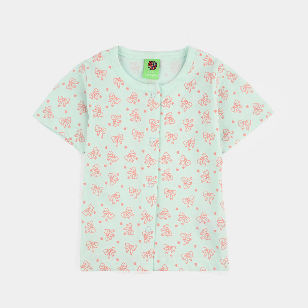 Infant Girls Jersey/Terry 2Pcs Suit Bow Vibes