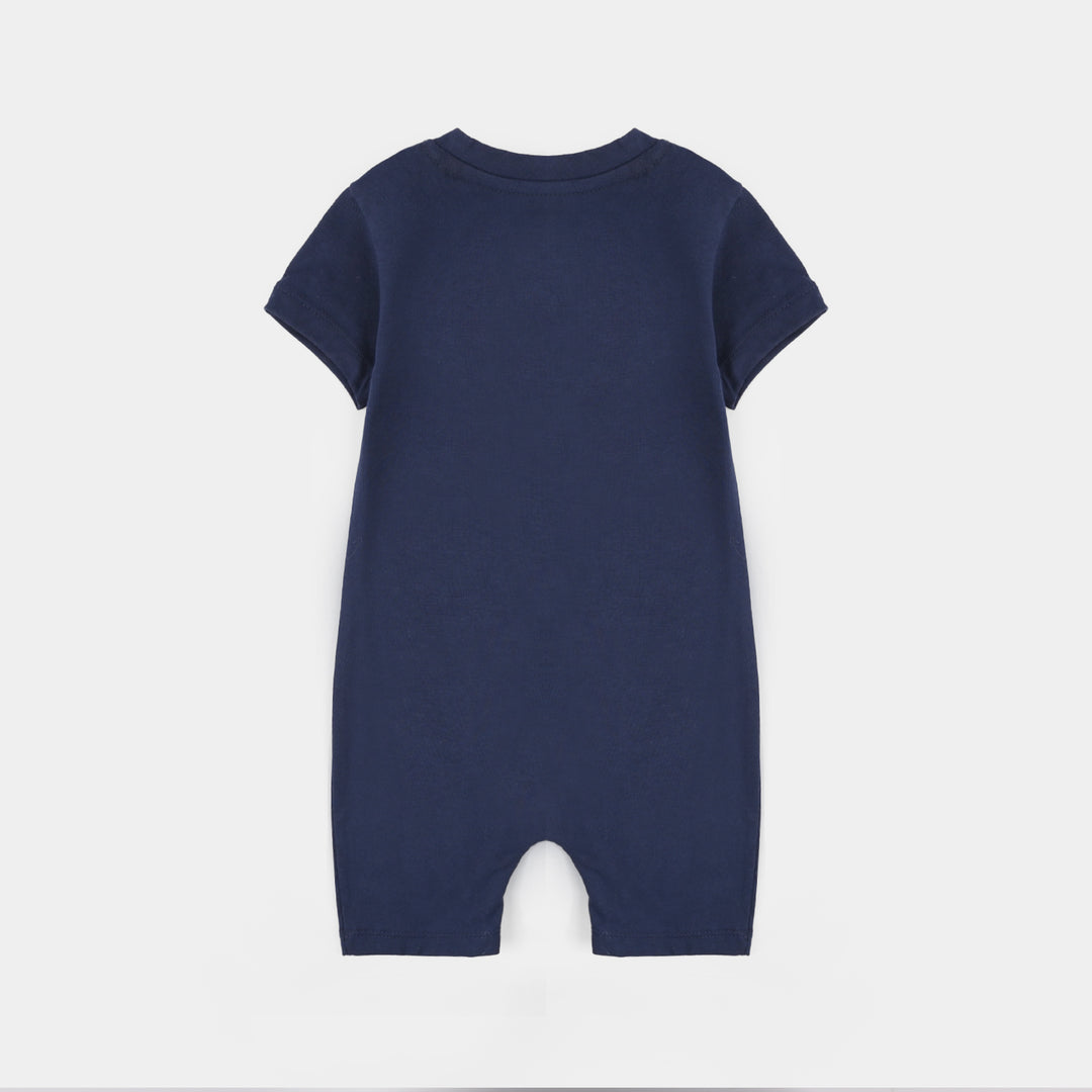 Infant Boys Jersey/Terry Sunshine Time Romper Set-Navy/Orange