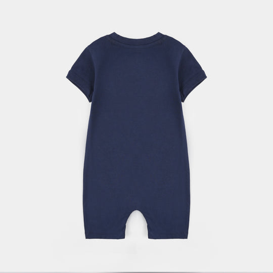 Infant Boys Jersey/Terry Sunshine Time Romper Set-Navy/Orange
