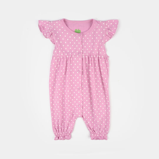 Infant Girls Jersey/Terry Bloom In The Garden Romper Set-White.Purple