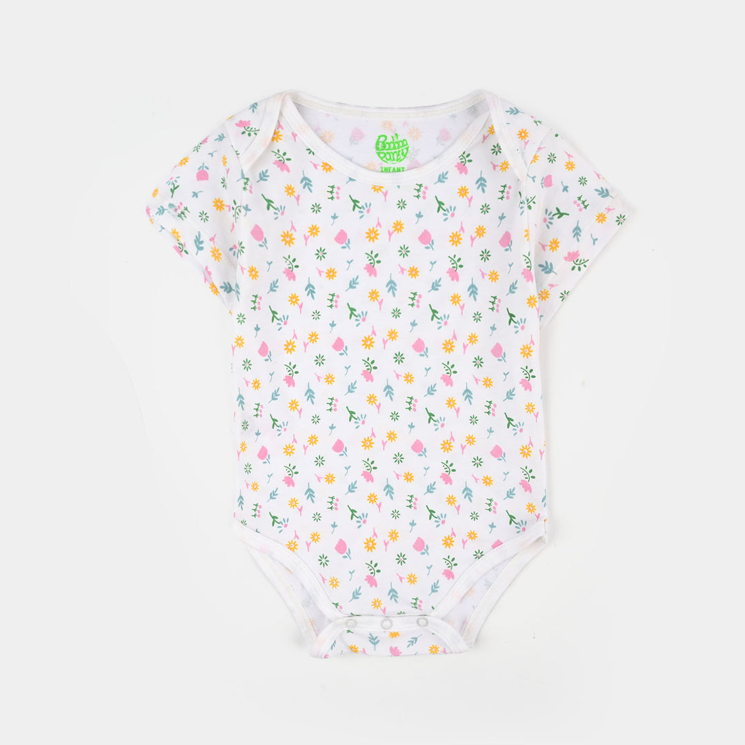 Infant Girls Jersey/Terry Bloom In The Garden Romper Set-White.Purple