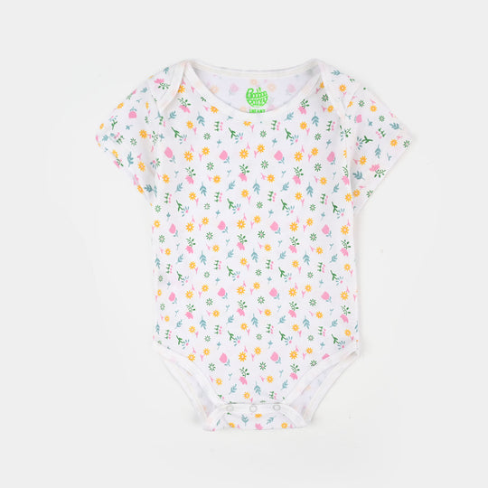 Infant Girls Jersey/Terry Bloom In The Garden Romper Set-White.Purple