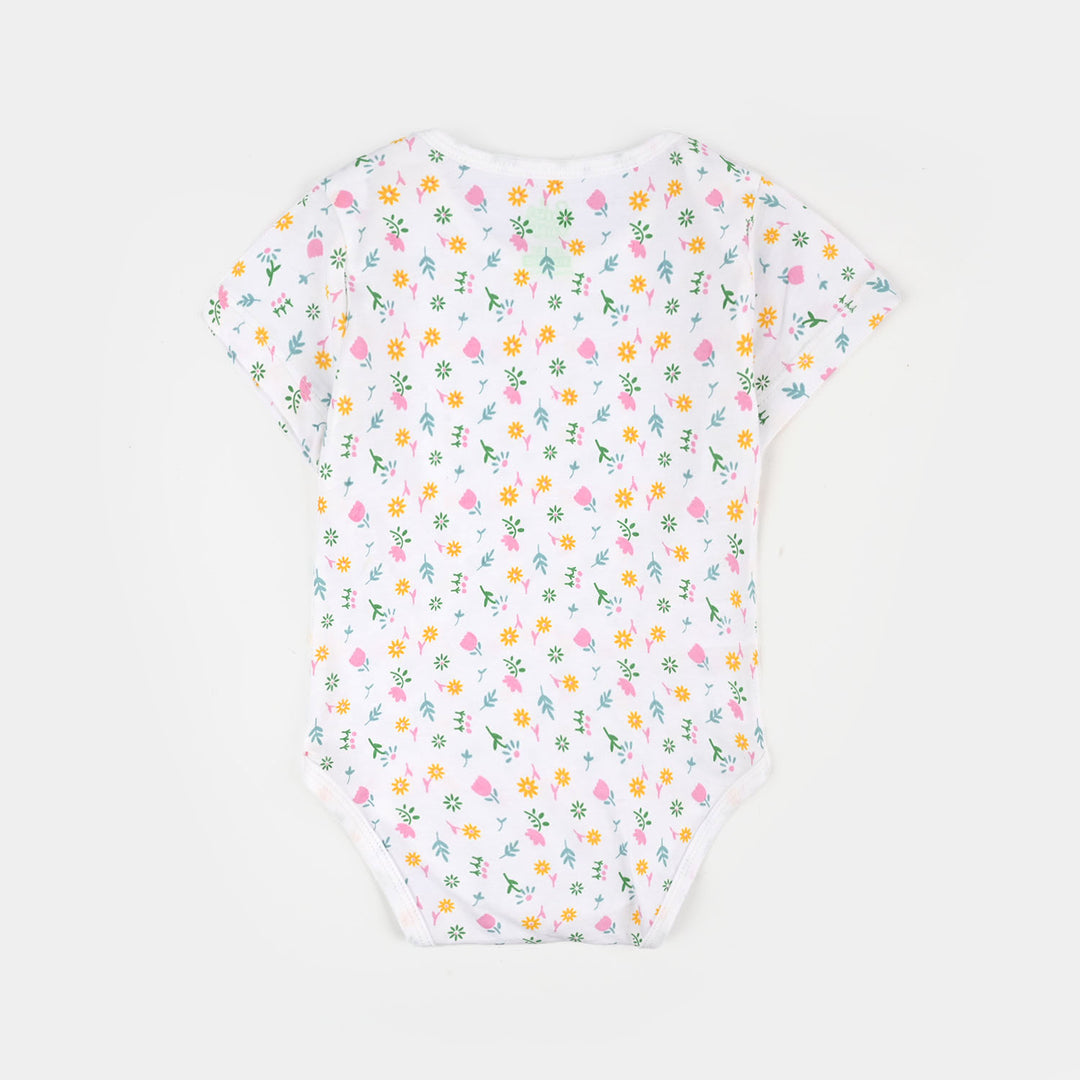 Infant Girls Jersey/Terry Bloom In The Garden Romper Set-White.Purple