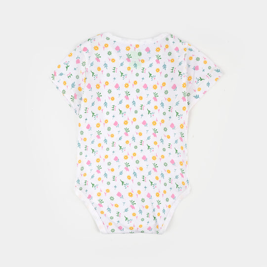 Infant Girls Jersey/Terry Bloom In The Garden Romper Set-White.Purple