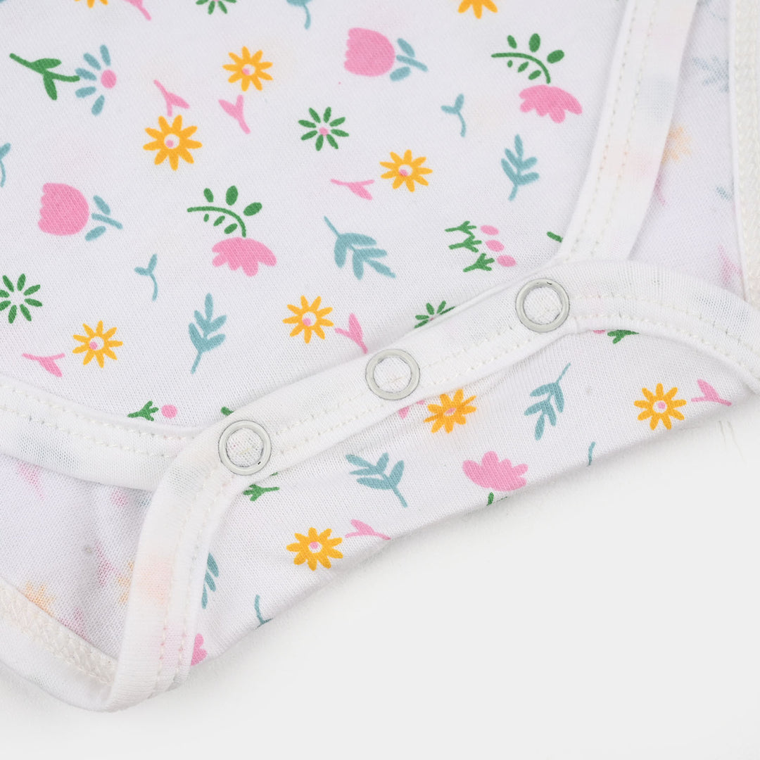 Infant Girls Jersey/Terry Bloom In The Garden Romper Set-White.Purple