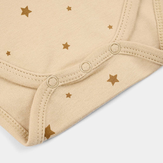 Infant Unisex Cotton Romper (Eid Mubarak) - Brown