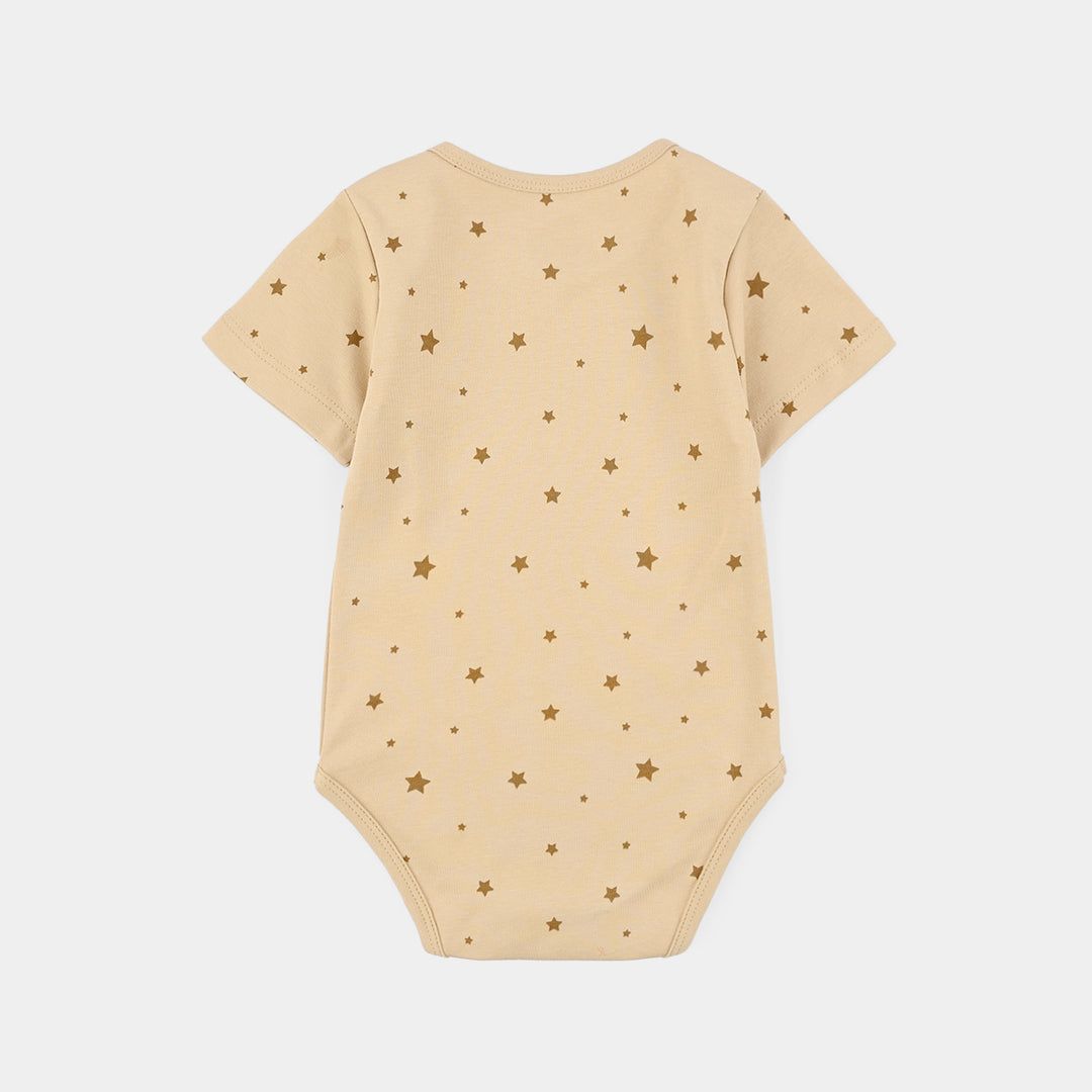 Infant Unisex Cotton Romper (Eid Mubarak) - Brown