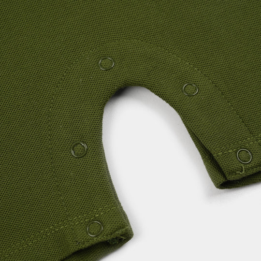 Infant Boys Cotton Romper MILK CLUB - GREEN