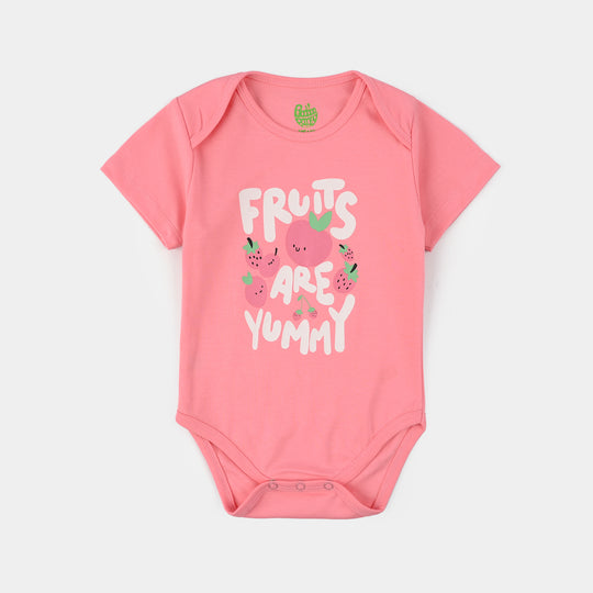Infant Girls Cotton Romper (Fruits Are Yummy) - Pink