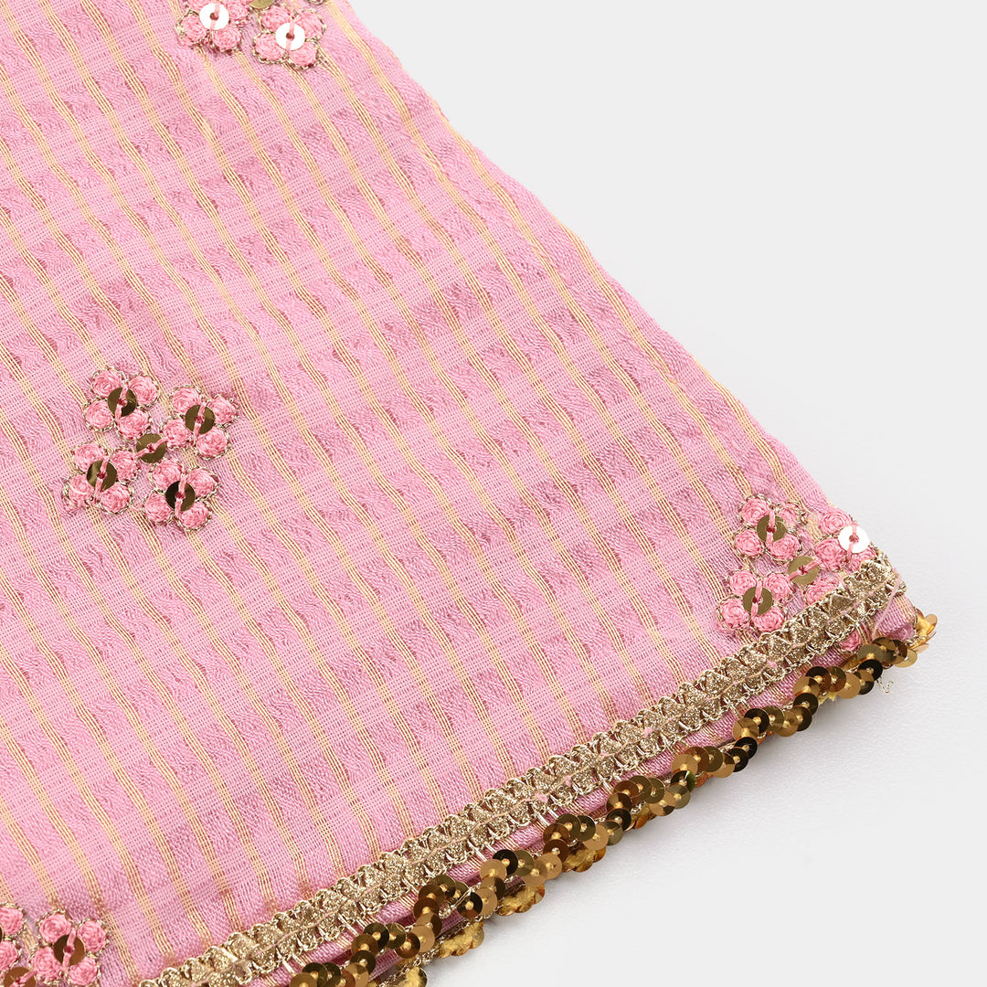 Girls Jacquard 2Pcs Glitter-Pink