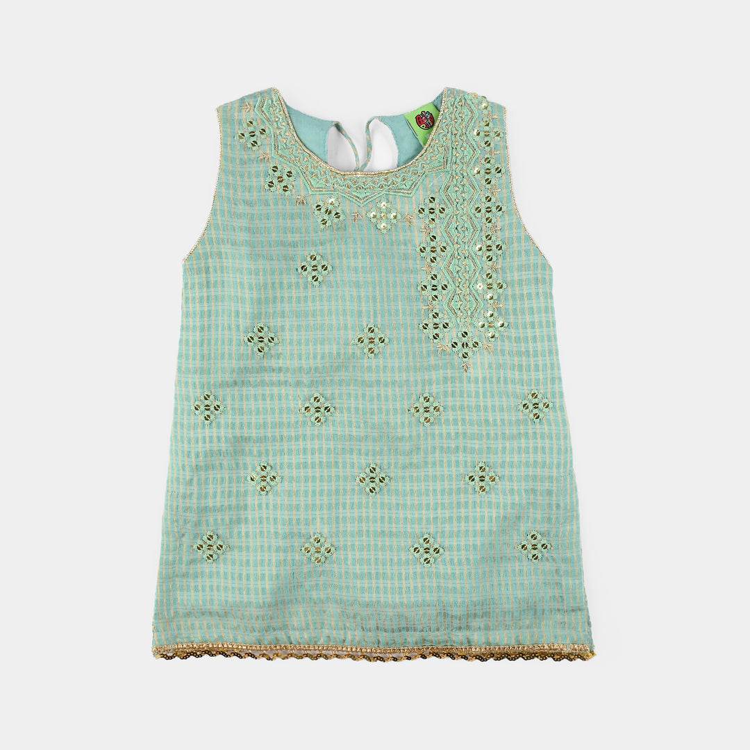 Infant Girls Jacquard 2 Piece Set (Glitter) - Mint Green