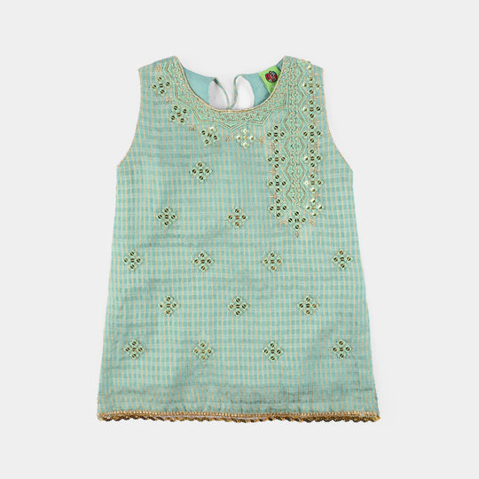 Infant Girls Jacquard 2 Piece Set (Glitter) - Mint Green