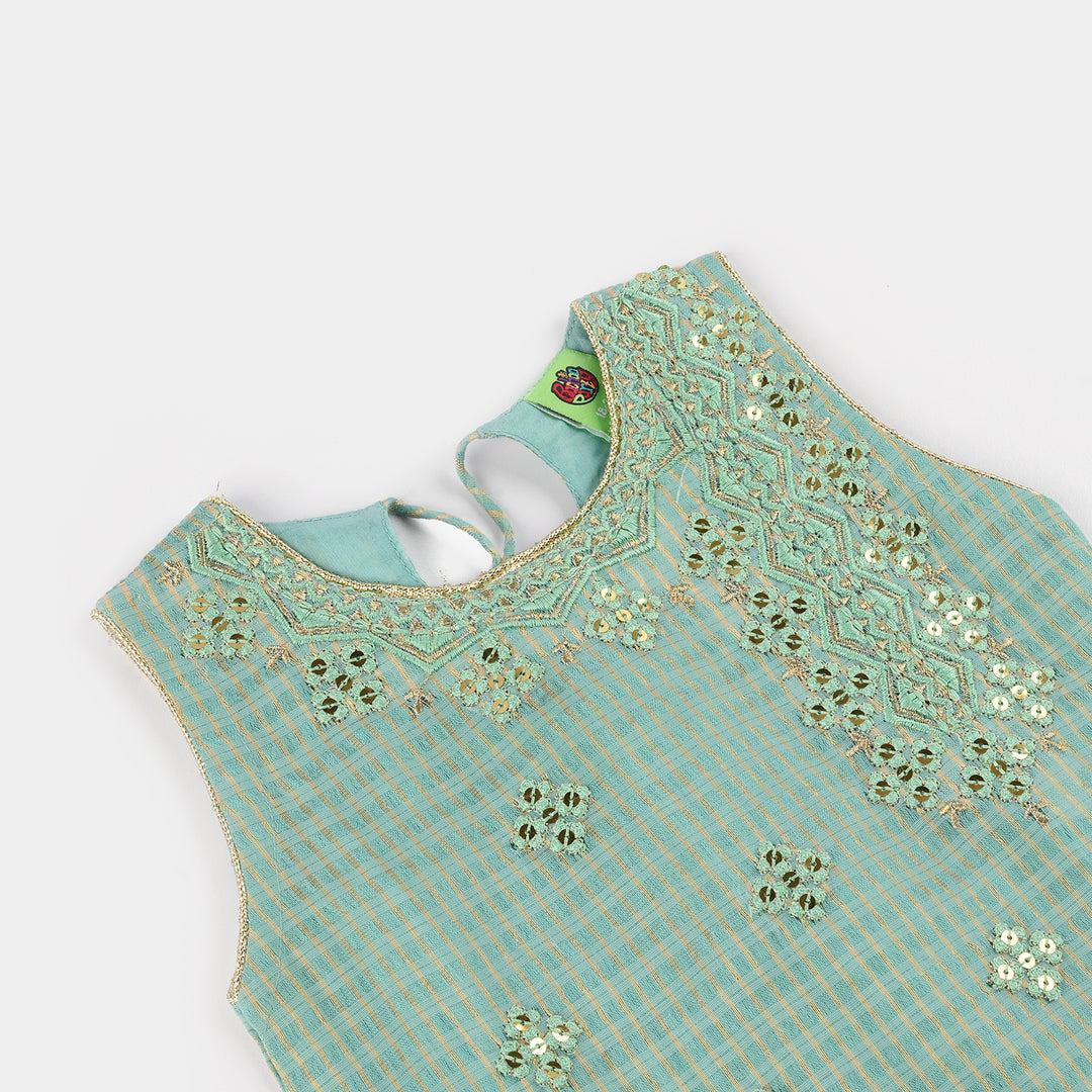 Infant Girls Jacquard 2 Piece Set (Glitter) - Mint Green