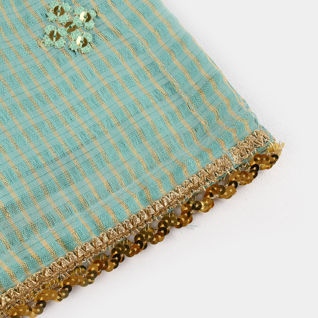 Infant Girls Jacquard 2 Piece Set (Glitter) - Mint Green