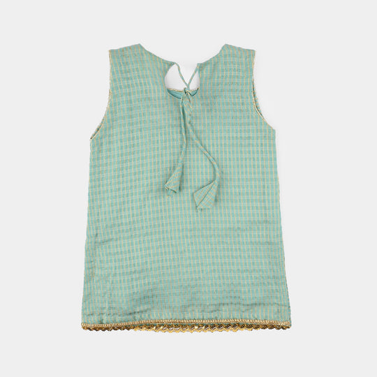 Infant Girls Jacquard 2 Piece Set (Glitter) - Mint Green