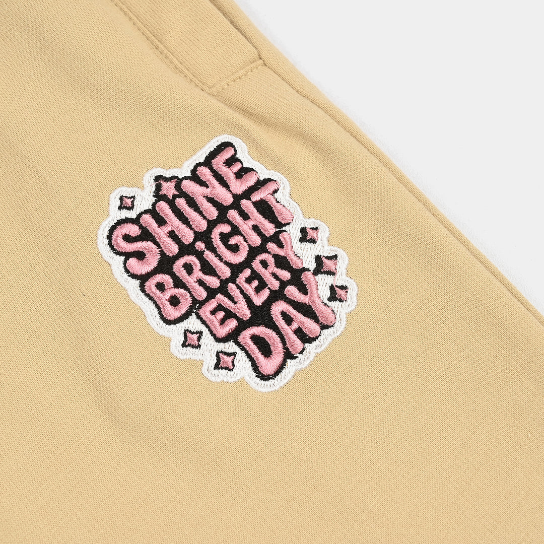 Girls Cotton Terry Pyjama Shine Bright-Pebble