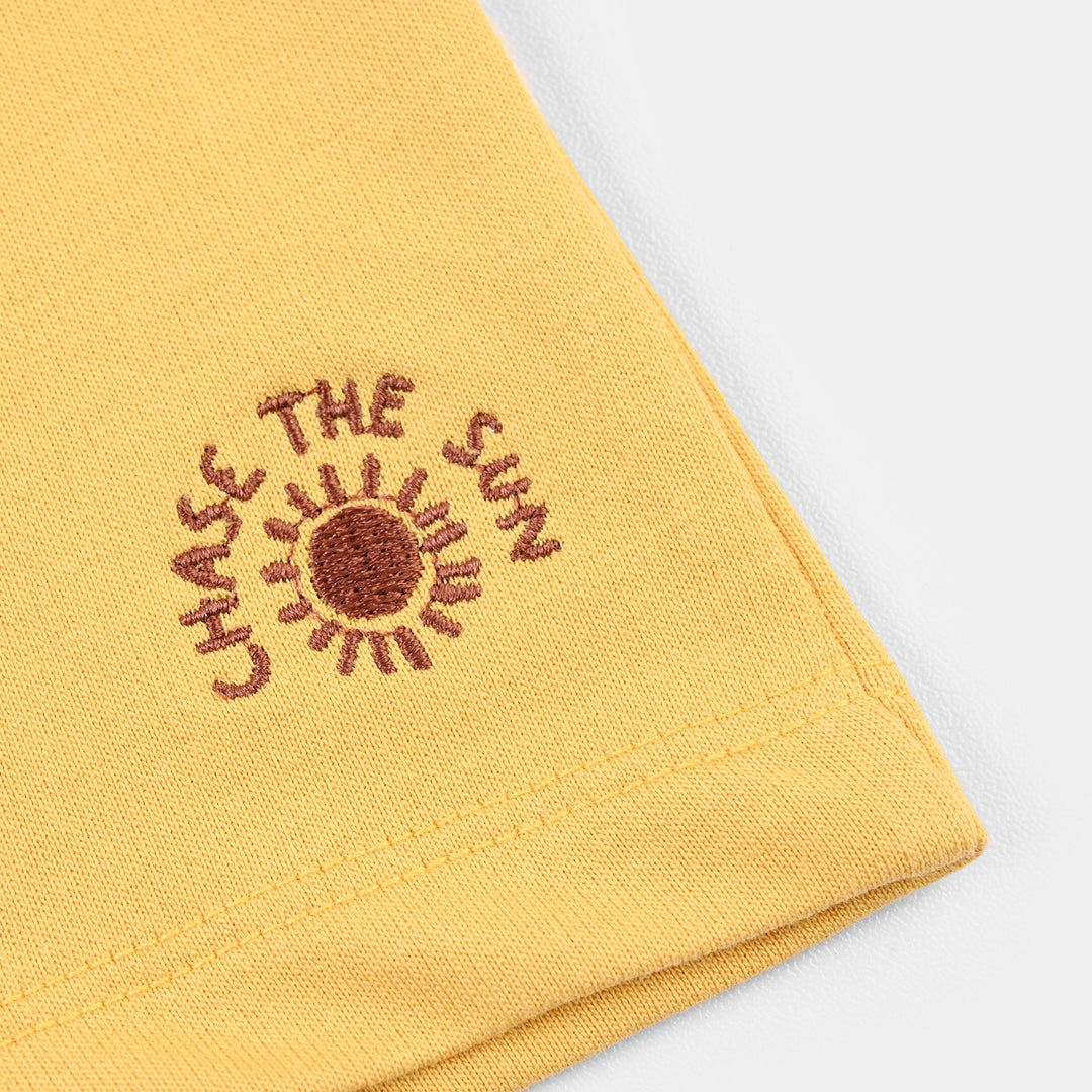Infant Boys Cotton Terry Short Chase The Sun-Ochre