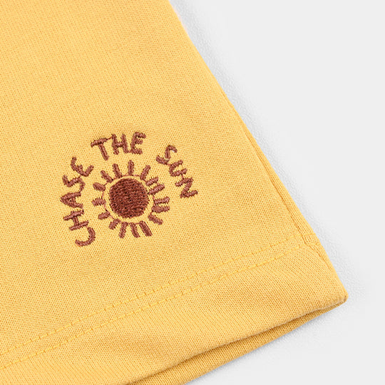 Infant Boys Cotton Terry Short Chase The Sun-Ochre