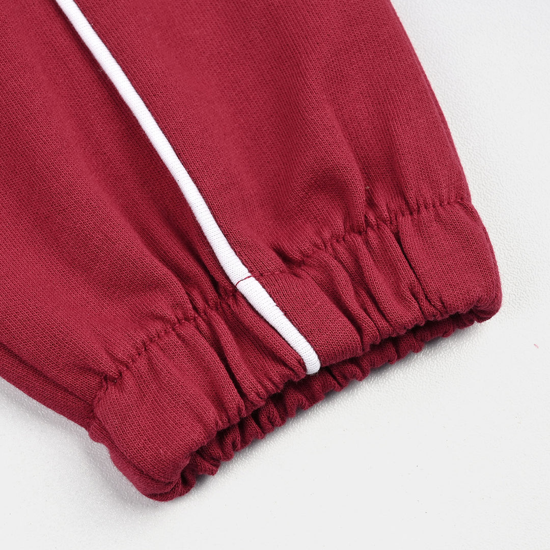 Boys Jersey/Terry Pyjama Red With Piping-Rio.Red