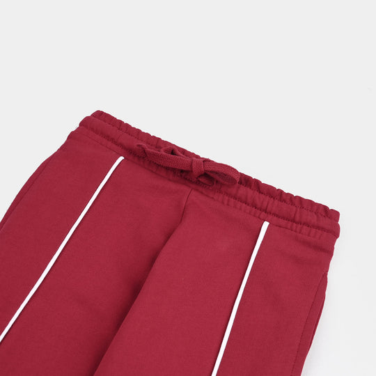 Boys Jersey/Terry Pyjama Red With Piping-Rio.Red