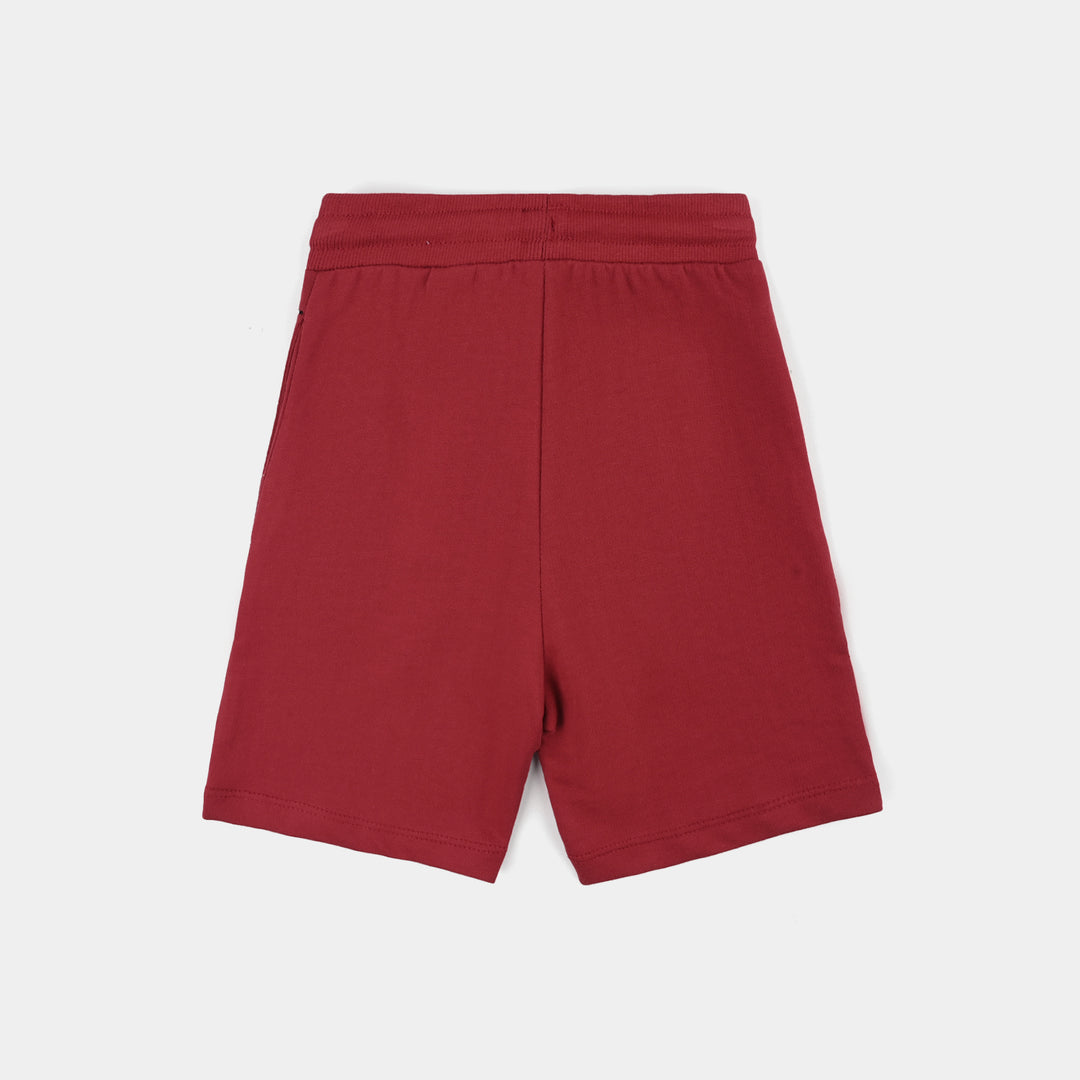 Boys Jersey/Terry Short Basic-Rio.Red