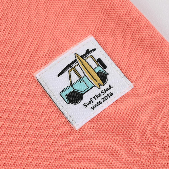 Boys Jumbo Pique Short Surf The Sand - Peach/Rust