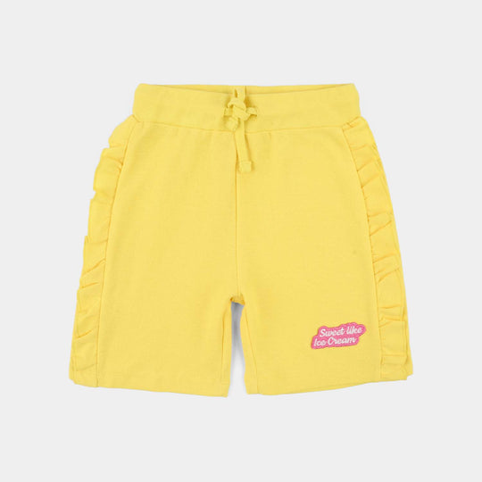 Girls Jumbo Pique Shorts (Sweet Like Ice Cream) - Yellow