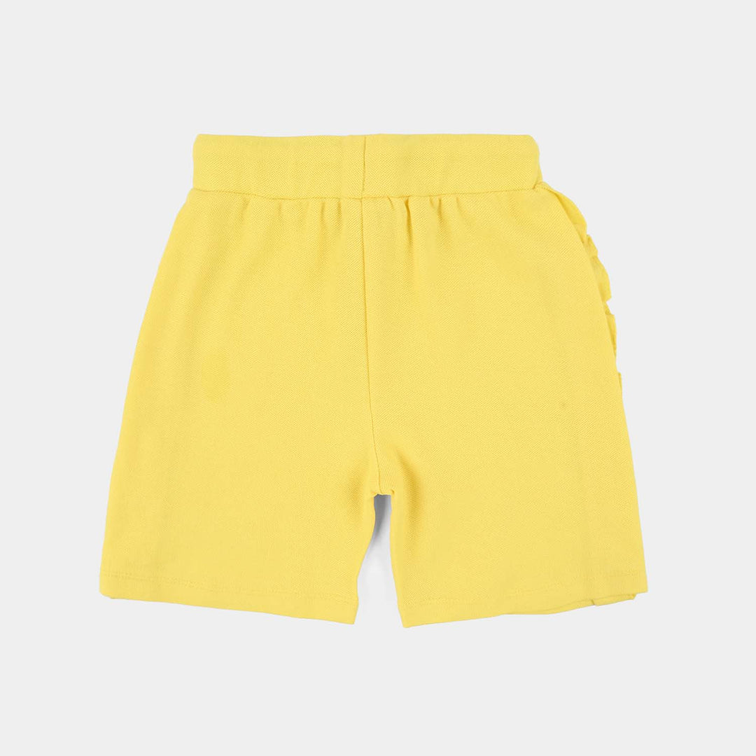 Girls Jumbo Pique Shorts (Sweet Like Ice Cream) - Yellow