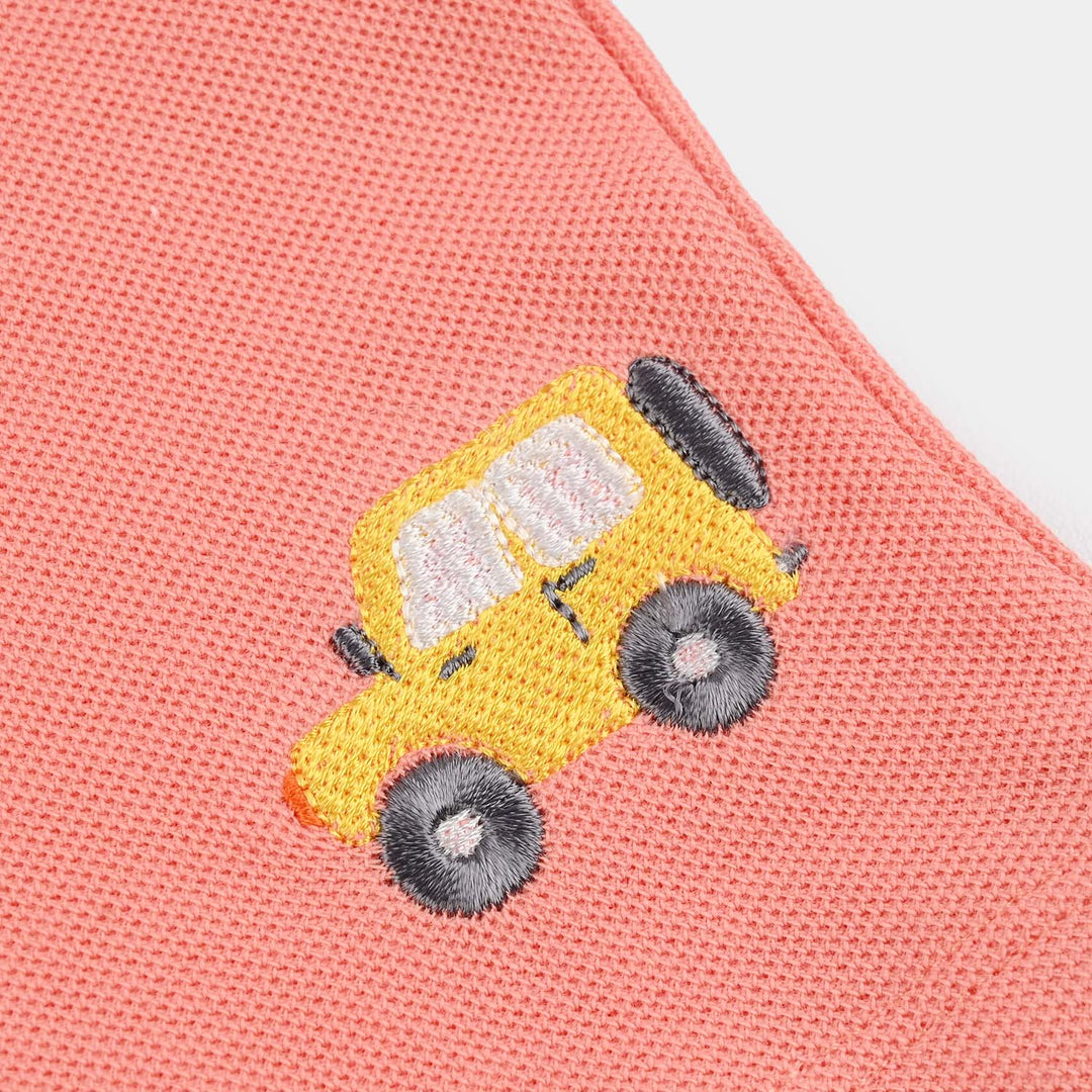 Infant Boys Jumbo Pique Shorts (CAR) - Peach