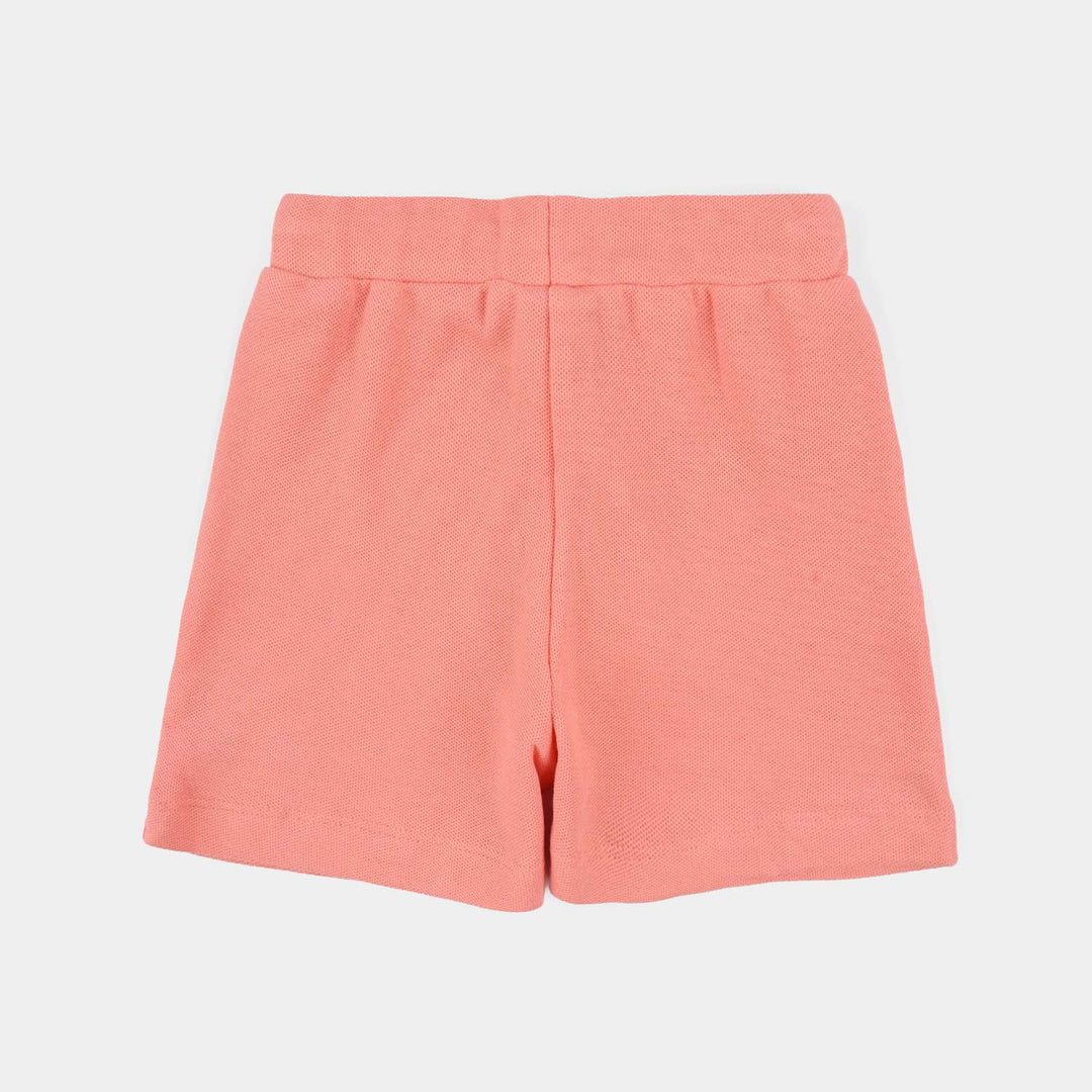 Infant Boys Jumbo Pique Shorts (CAR) - Peach