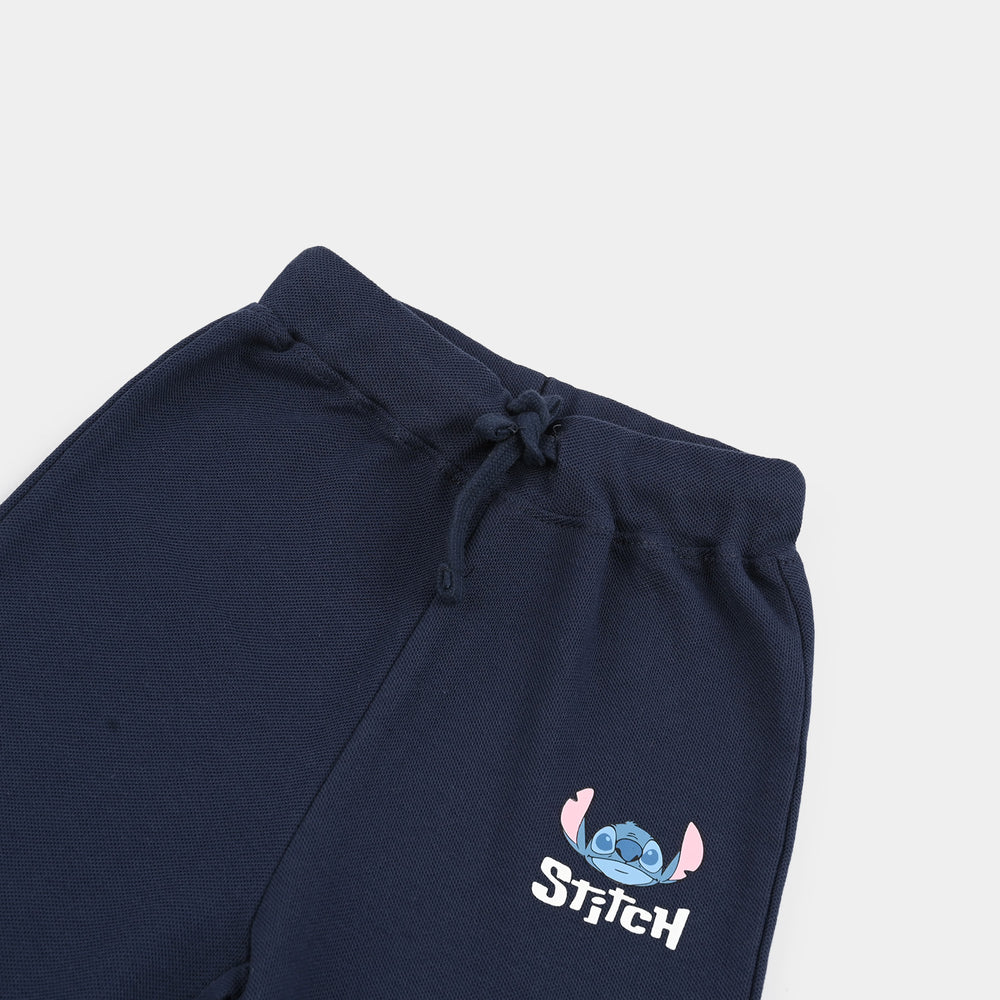 Infant Girls Jumbo Pique Pajama - Navy