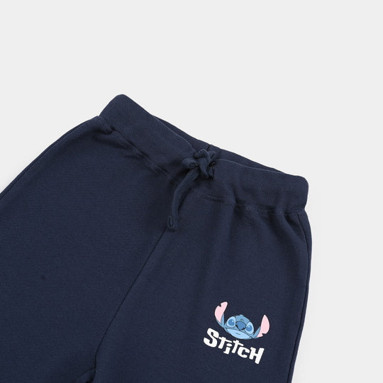 Infant Girls Jumbo Pique Pajama - Navy