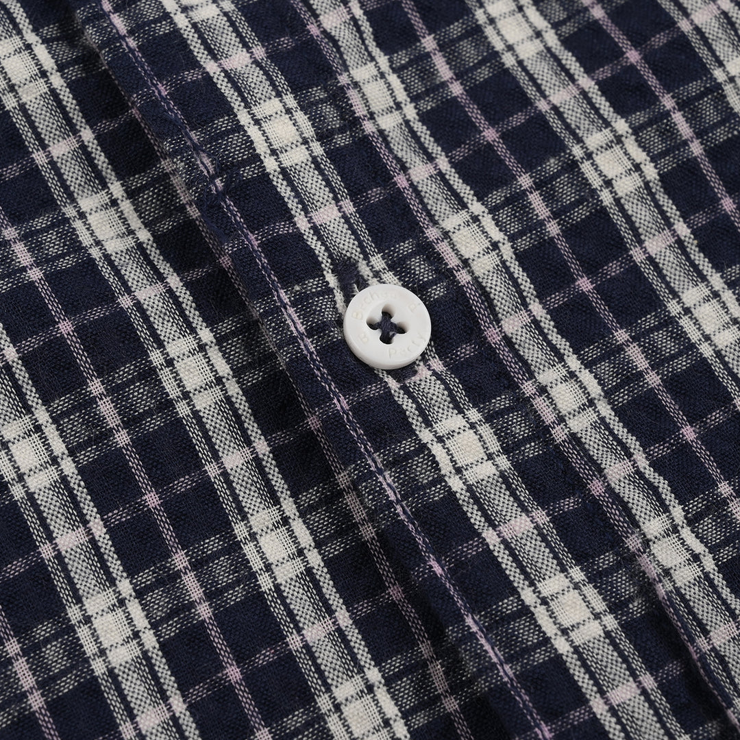 Boys Yarn Dyed Shirt (Blue Berry) - Blue