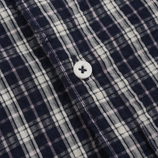 Boys Yarn Dyed Shirt (Blue Berry) - Blue