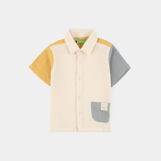 Infant Boys Gauze Shirt (Color Black)-OFF-White