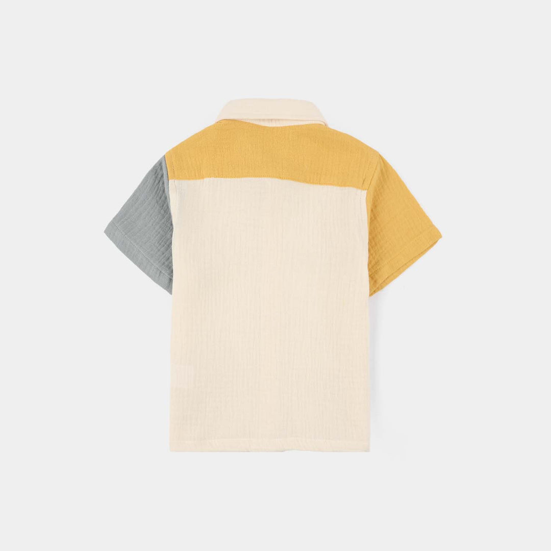 Infant Boys Gauze Shirt (Color Black)-OFF-White