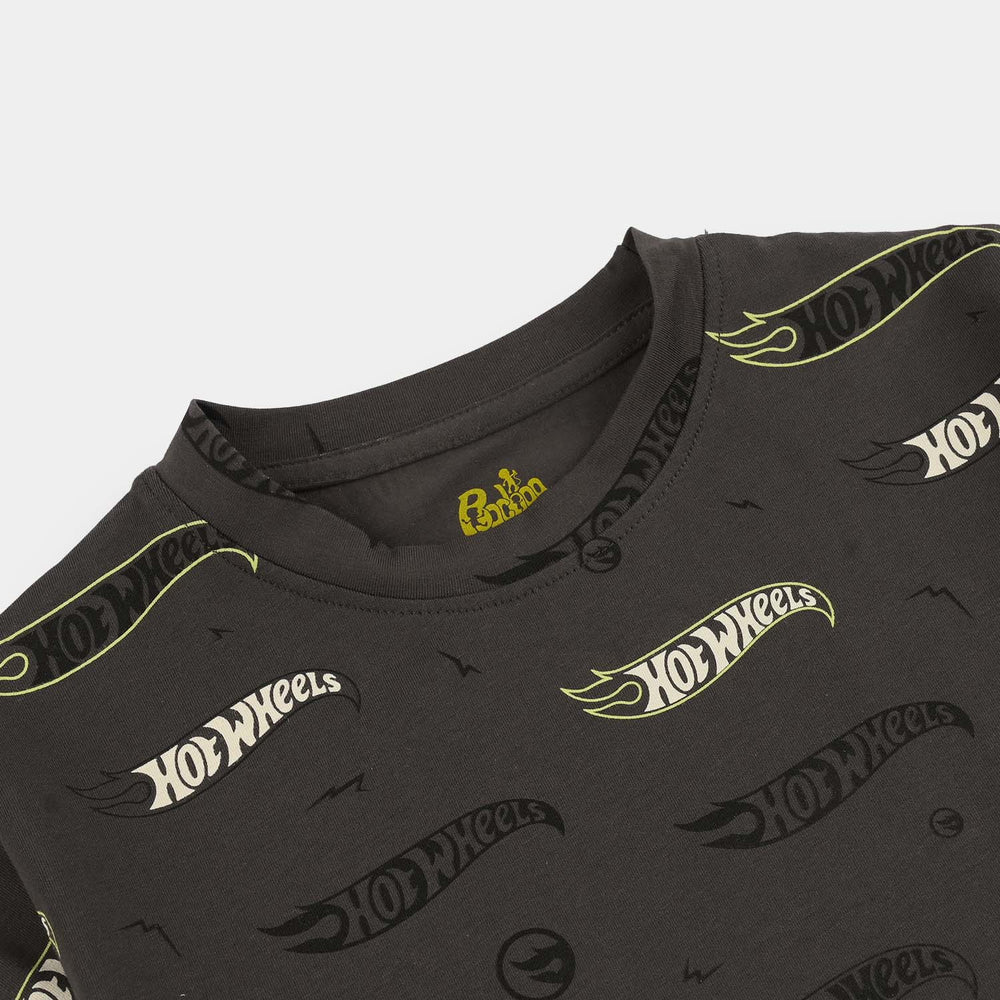 Boys Lycra Jersey T-Shirt (HOT WHEELS) - Grey