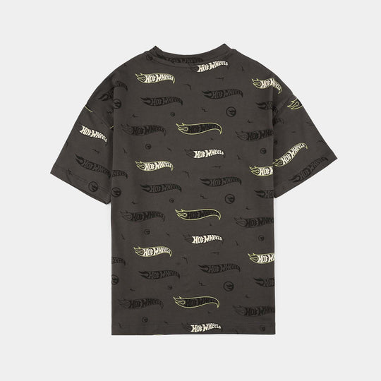 Boys Lycra Jersey T-Shirt (HOT WHEELS) - Grey