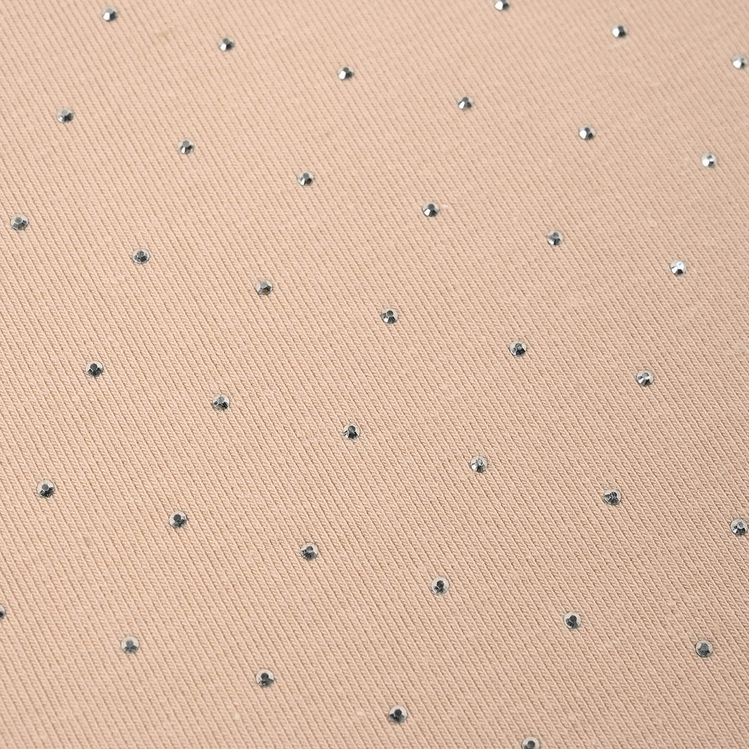 Girls Jersey/Terry T-Shirt (Studs) - Brown