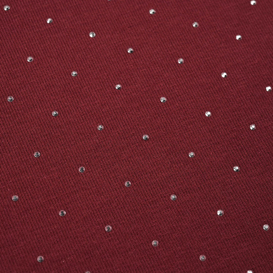 Girls Cotton Jersey T-Shirt Studs-RED