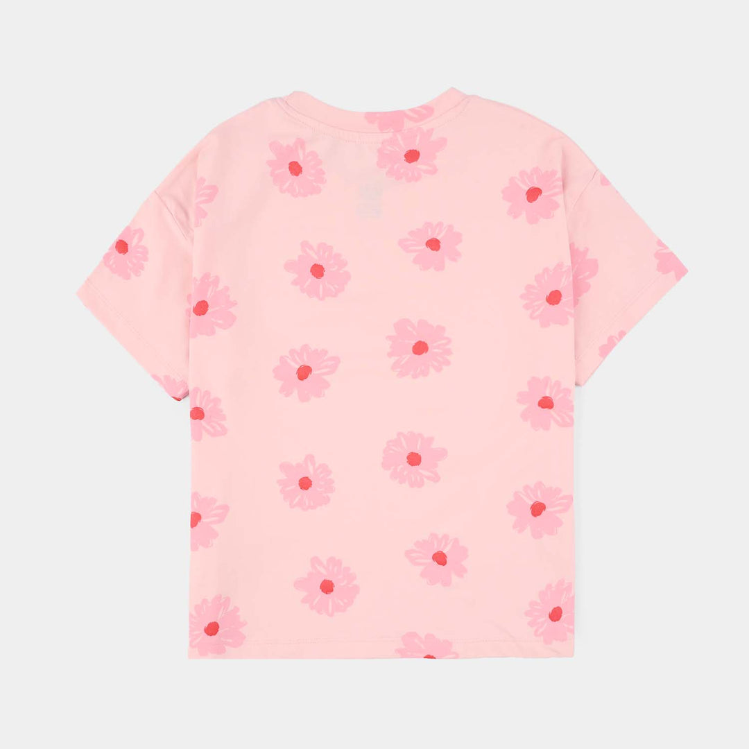 Girls Cotton Jersey T-Shirt (Florence) - Pink