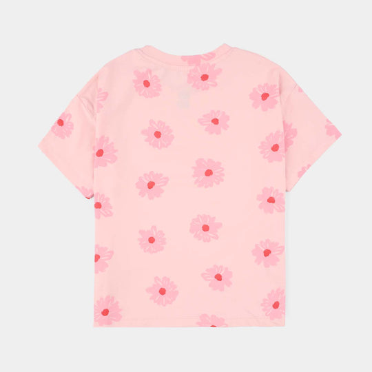 Girls Cotton Jersey T-Shirt (Florence) - Pink