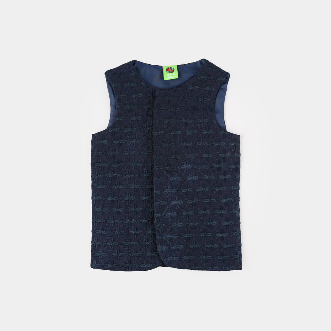Boys Waist Coat (Royal EMB)-R.Blue